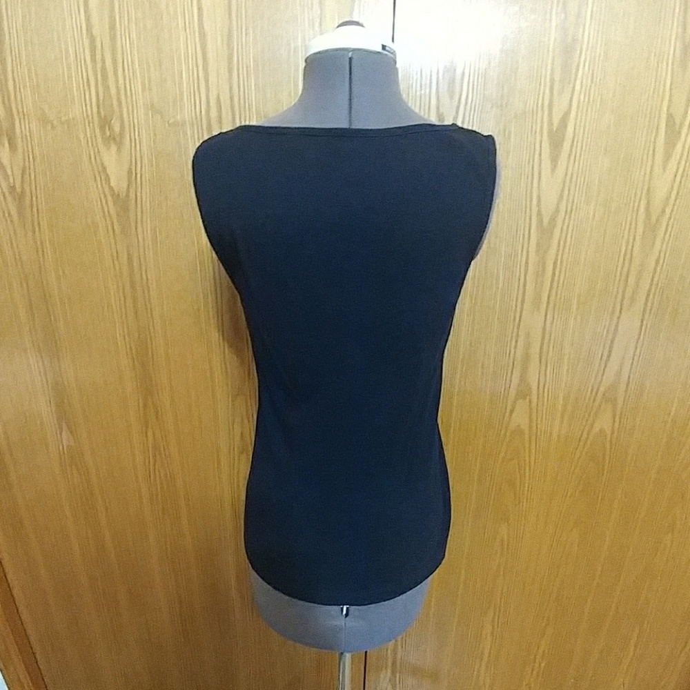 Black tank w/silver stud detailing, size Medium - Picture 2 of 6